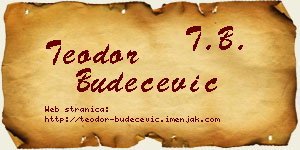 Teodor Budečević vizit kartica